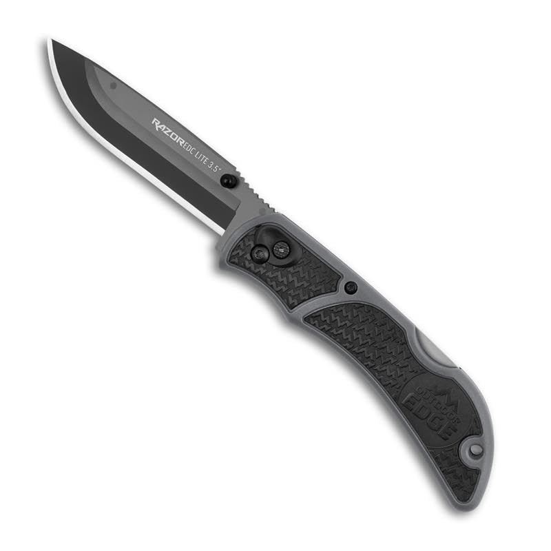 Outdoor Edge RazorLite Obsidian Black knife with replaceable blade system for quick field blade changes