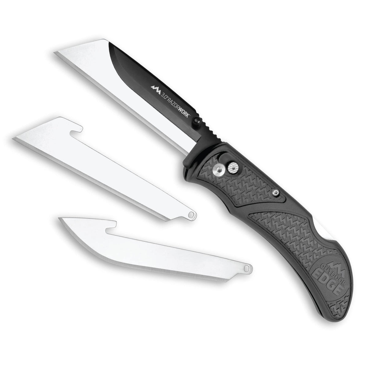 OUTDOOR EDGE RazorWork knife with gray Grivory handle for precise control
