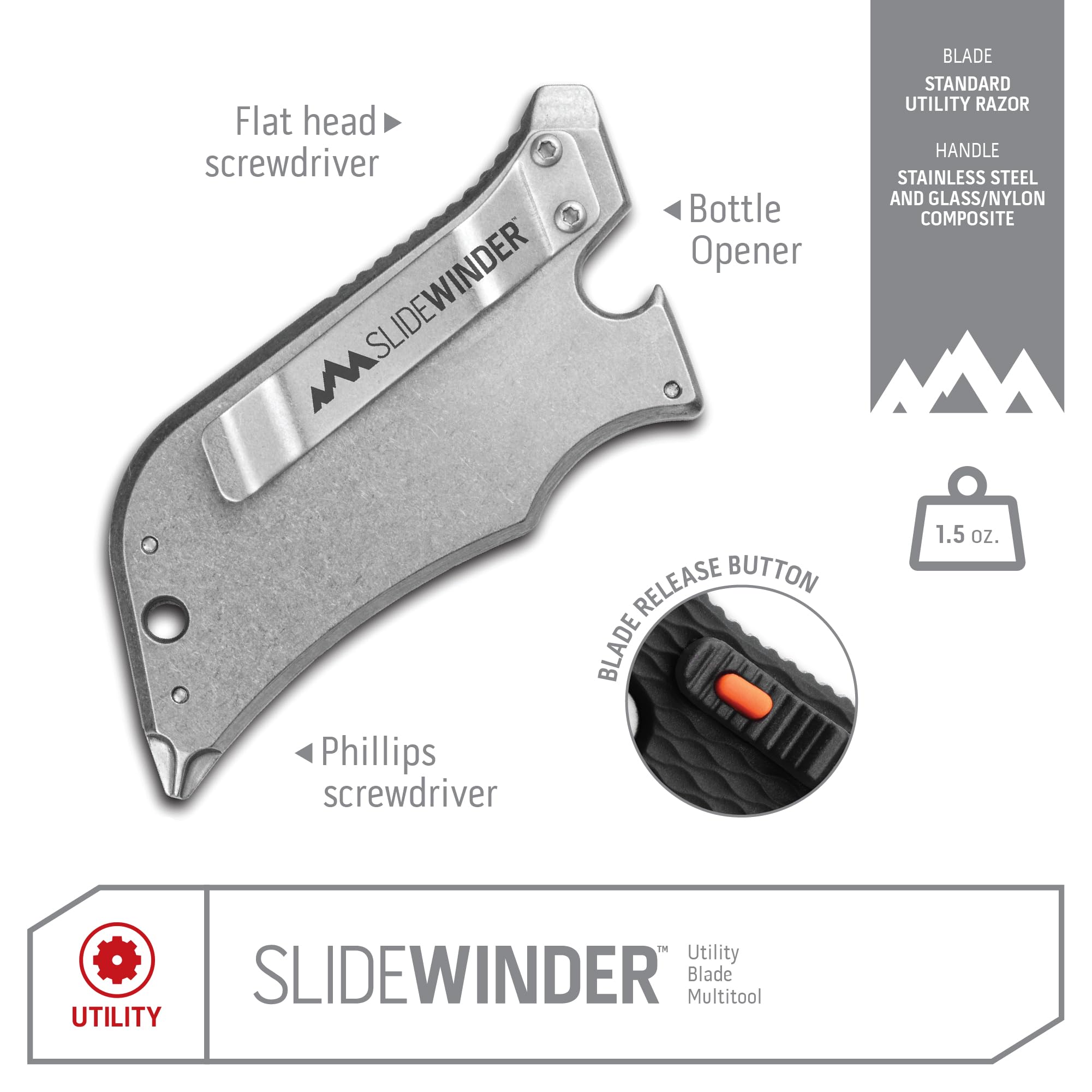 Outdoor Edge SlideWinder stainless steel construction ensures durable daily use.