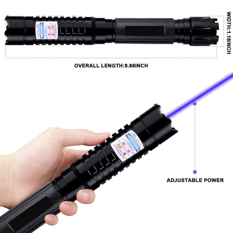 Beam distance of Long-Range Blue-Light Flashlight shows wide outdoor reach