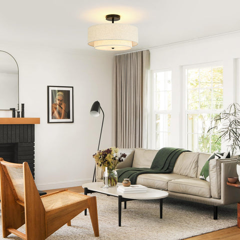 Outiron dining room fixture creates balanced focal point above table