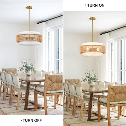 Outiron fabric shade diffusing warm light for cozy interiors