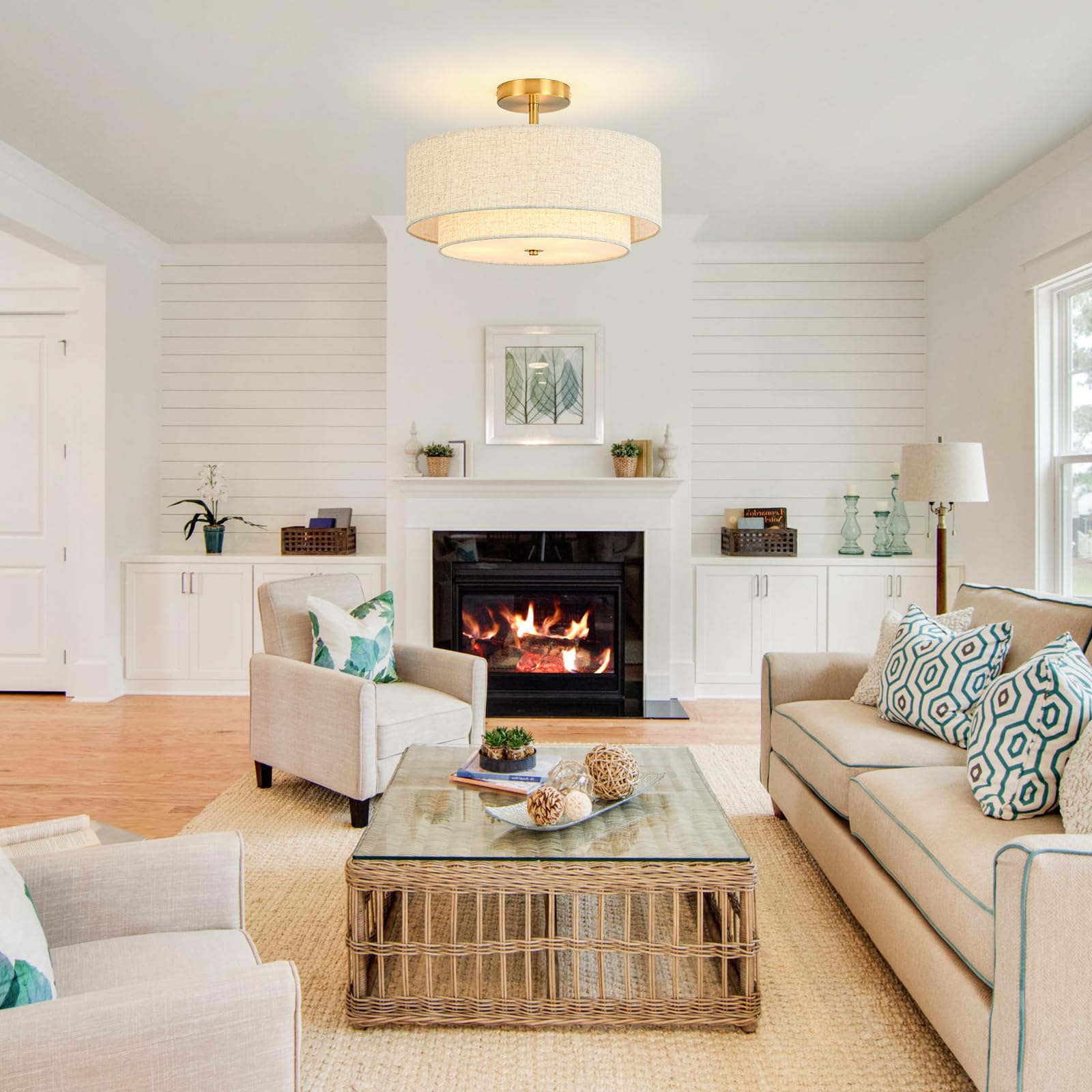 Outiron inner shade diffuses light for soft illumination