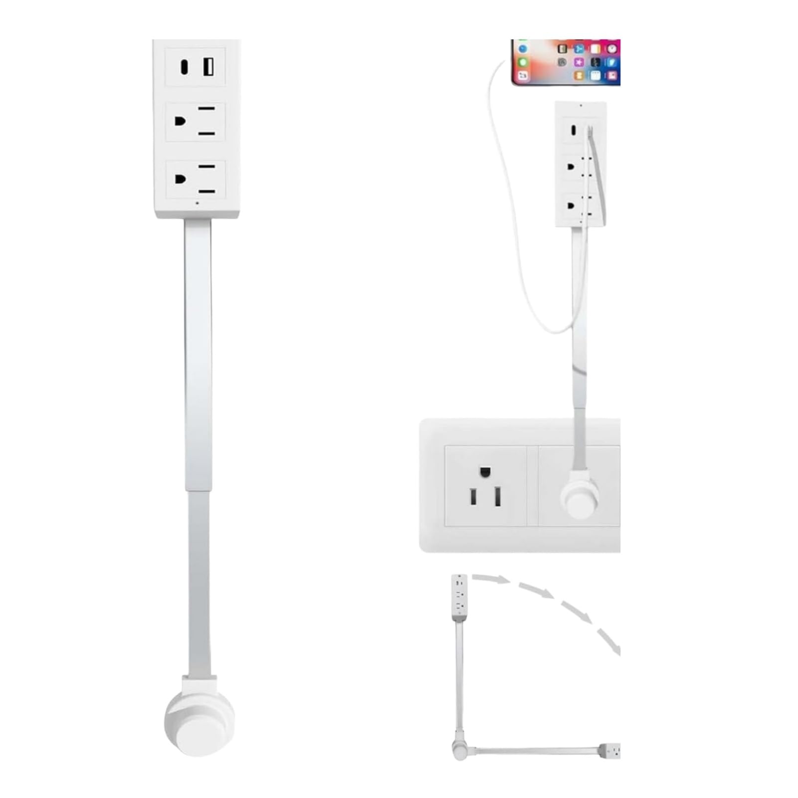 Electrical Outlet Extender front view shows all-in-one charging at a glance