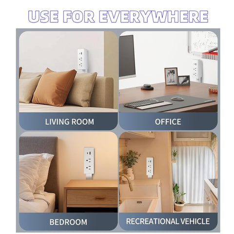 Outlet Extender Stick compact hub for dorm room versatility.