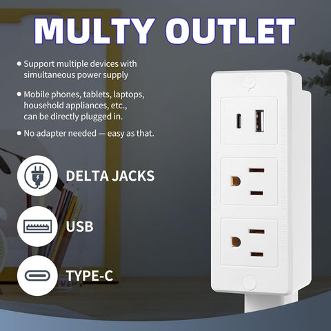 Outlet Extender Stick easy plug-in setup beside a sofa.