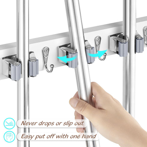 OUTNILI five-slot clip system securely grips varied handles for reliable storage