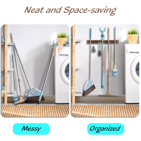 Rustic-modern OUTNILI holder in garage or laundry room