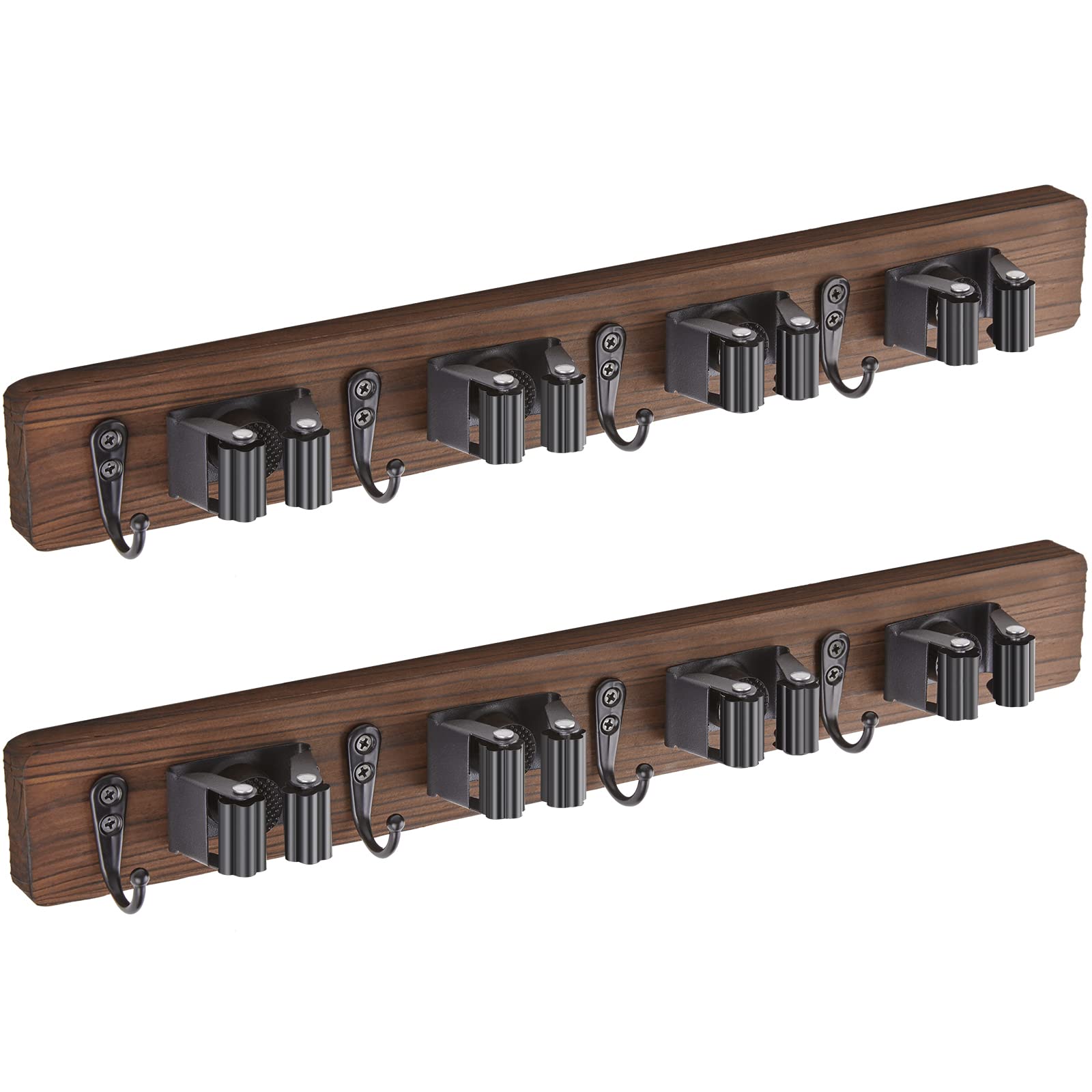 OUTNILI mop-broom holder wall mount full setup showing organized tools and easy access.