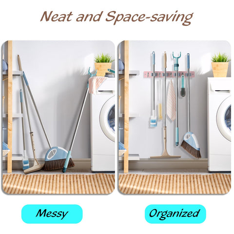 OUTNILI pink mop holder kitchen decor display boosts organization and style