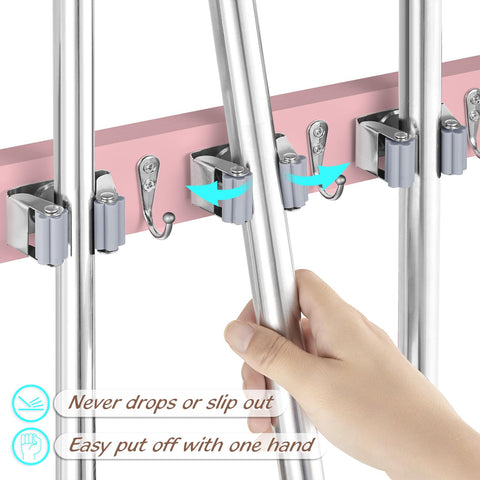 OUTNILI pink-wood panel closeup shows sturdy clips securing varied tool sizes