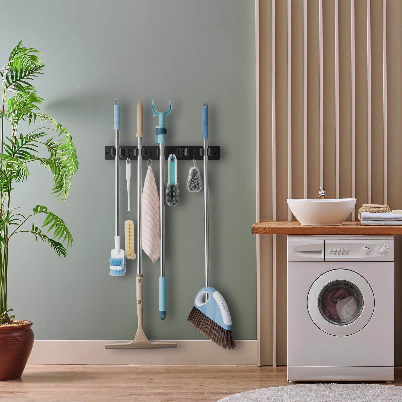 OUTNILI wall-mounted storage for garage or laundry keeps spaces tidy.