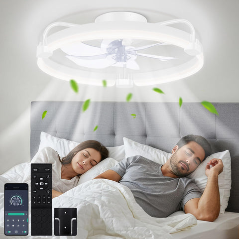 OUTON 20-inch ceiling fan light with remote for effortless control.