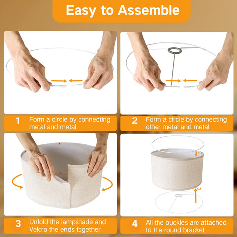 OUTON beige drum shade E26 E27 compatibility for versatile use