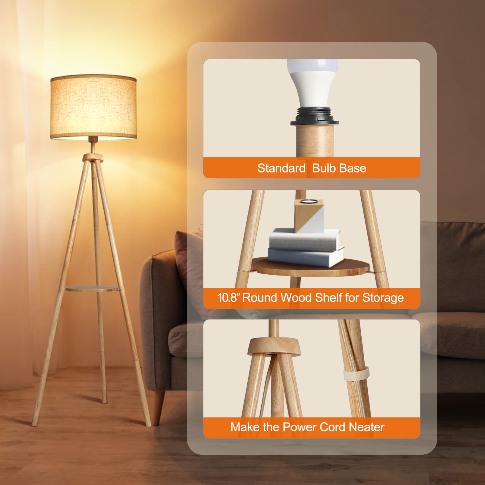 OUTON beige linen shade detail for soft, diffused light