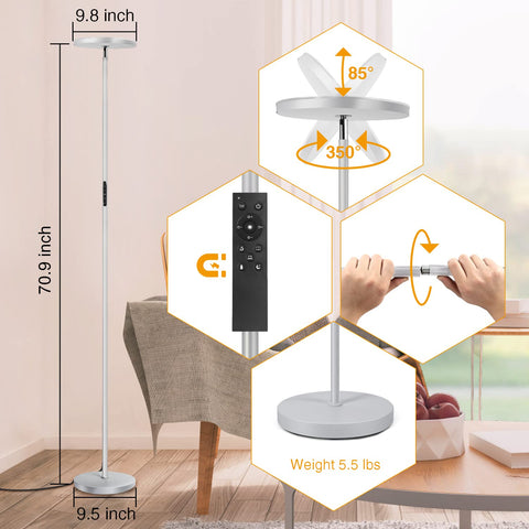 OUTON floor lamp features stepless dimming for precise brightness