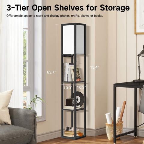 OUTON lamp ports showing USB-C, USB-A, and AC outlet for device charging
