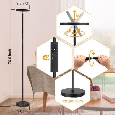 OUTON Floor Lamp weighted base provides stability