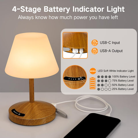 OUTON lamp USB charging ports let you power devices from the light source.