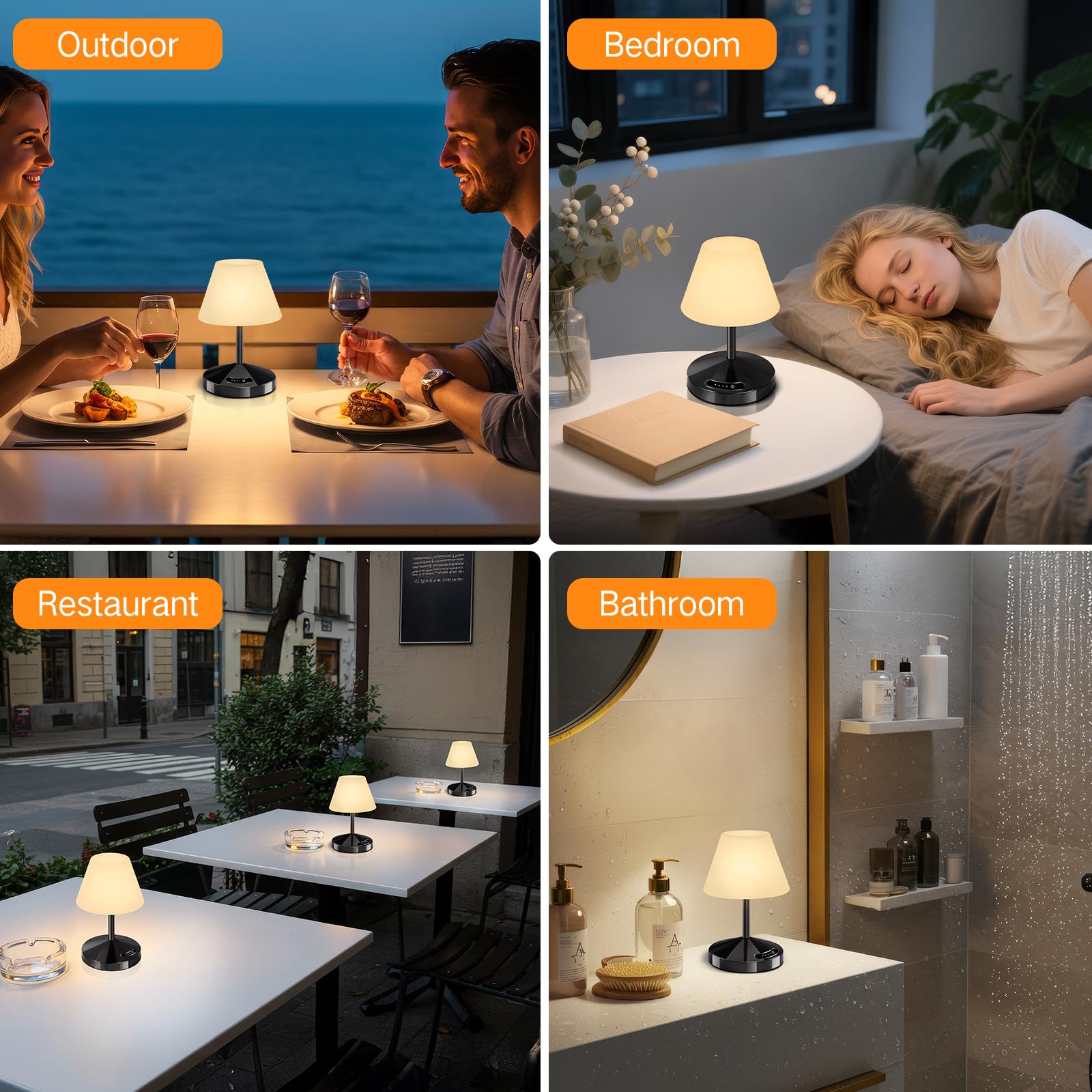 OUTON portable light suitable for indoor and outdoor use.