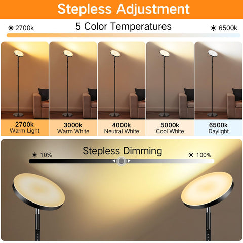 OUTON lamp head rotates 360 degrees for versatile lighting.