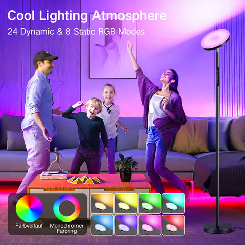 OUTON floor lamp remote control enables quick lighting changes.
