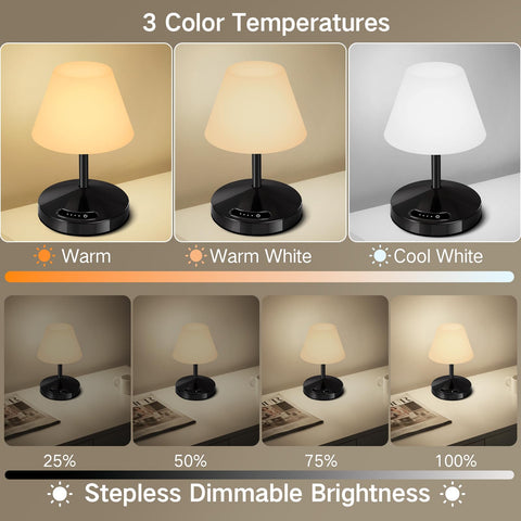 OUTON table lamp color-temperature control close-up, ideal for reading tasks.