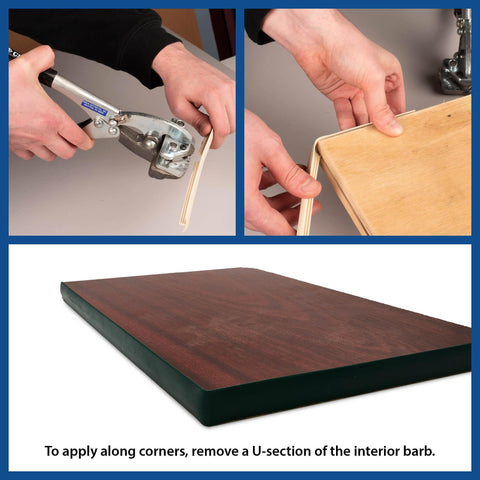 Outwater shelf guard tee molding keeps edges protected and neat.