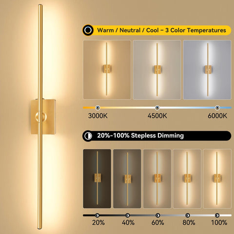 Ouyulong gold wall sconces side angle showing slim profile