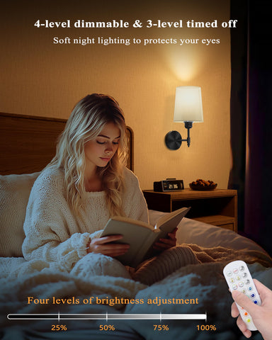Ouyulong battery wall sconce set 2 remote control for mood customization.