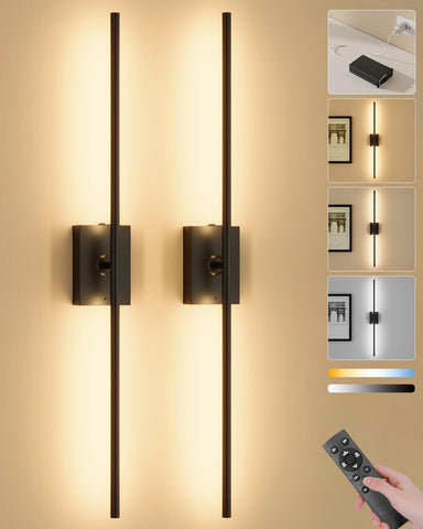 Ouyulong battery-operated wall sconces set of 2 glow for cozy living room ambiance.