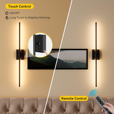 Ouyulong 31.6-inch wall sconces fit a slim, modern silhouette.