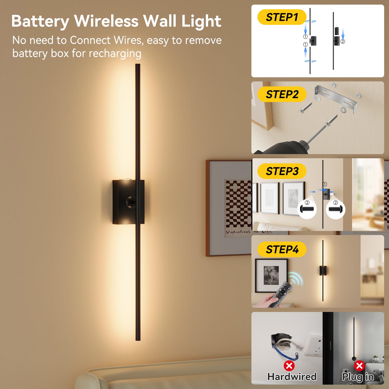 Ouyulong remote control enables quick dimming and color temperature shifts.