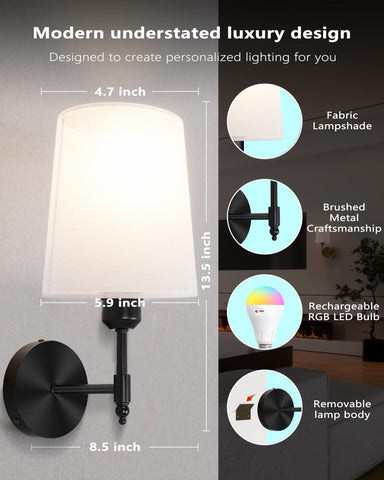 Ouyulong RGB lighting show on wall sconce for ambient lighting.