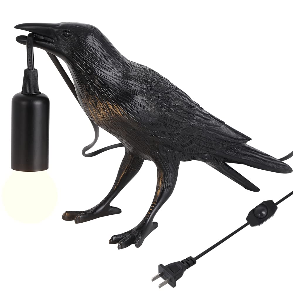 OVANUS Raven Lamp with long 70-foot cord for flexible placement.