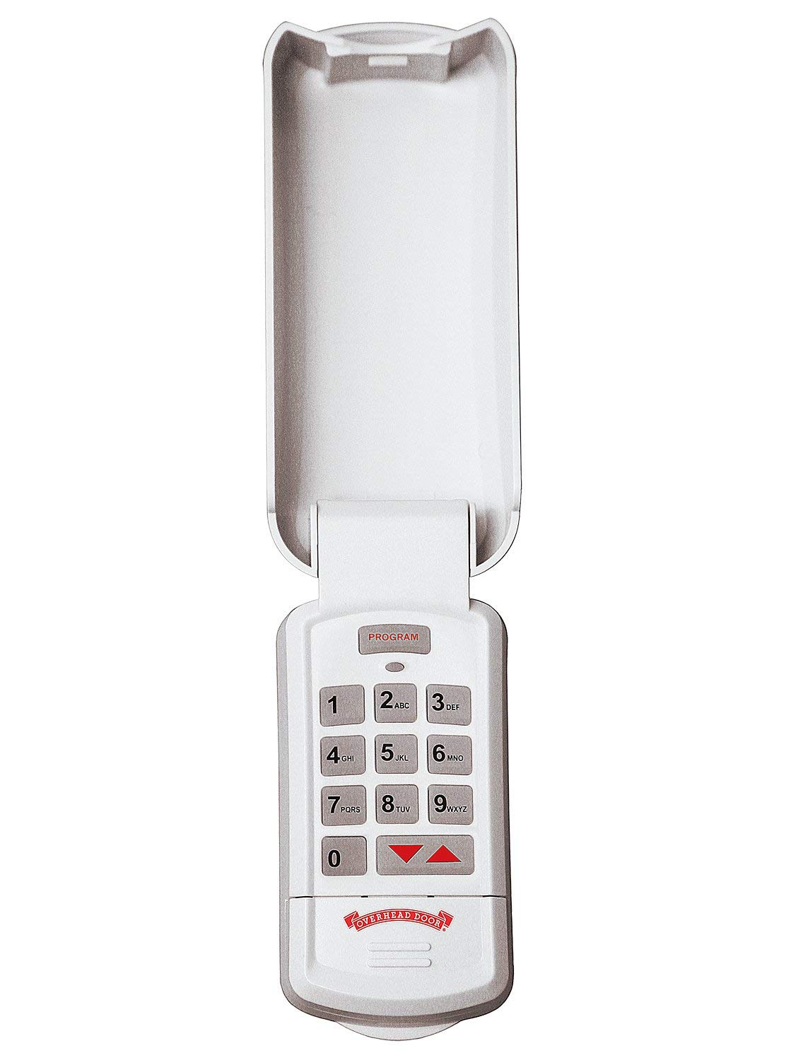 Overhead Door wireless keypad mounted outside for weather-resistant keyless entry