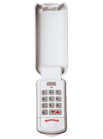 Overhead Door wireless keypad mounted outside for weather-resistant keyless entry