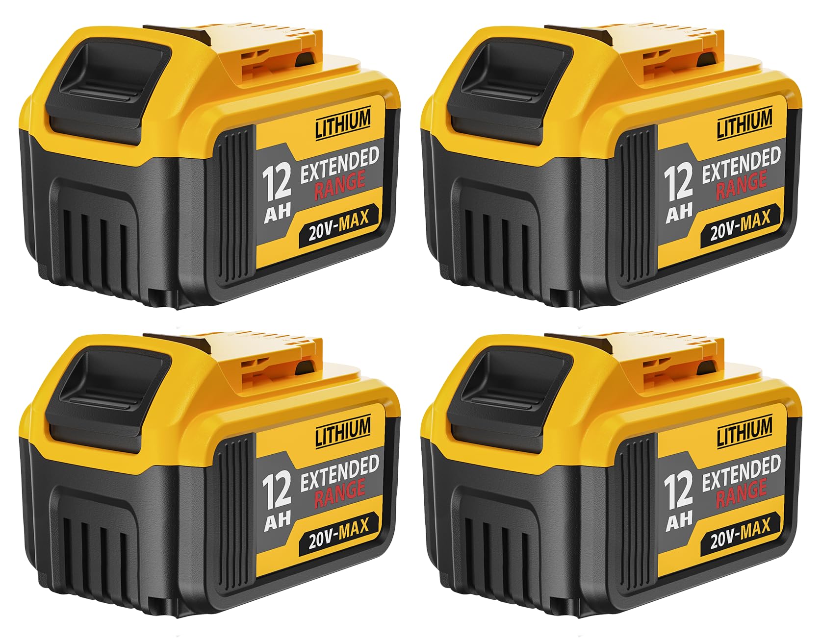 ovevevovel four-pack 12000mAh battery front view, compact packaging