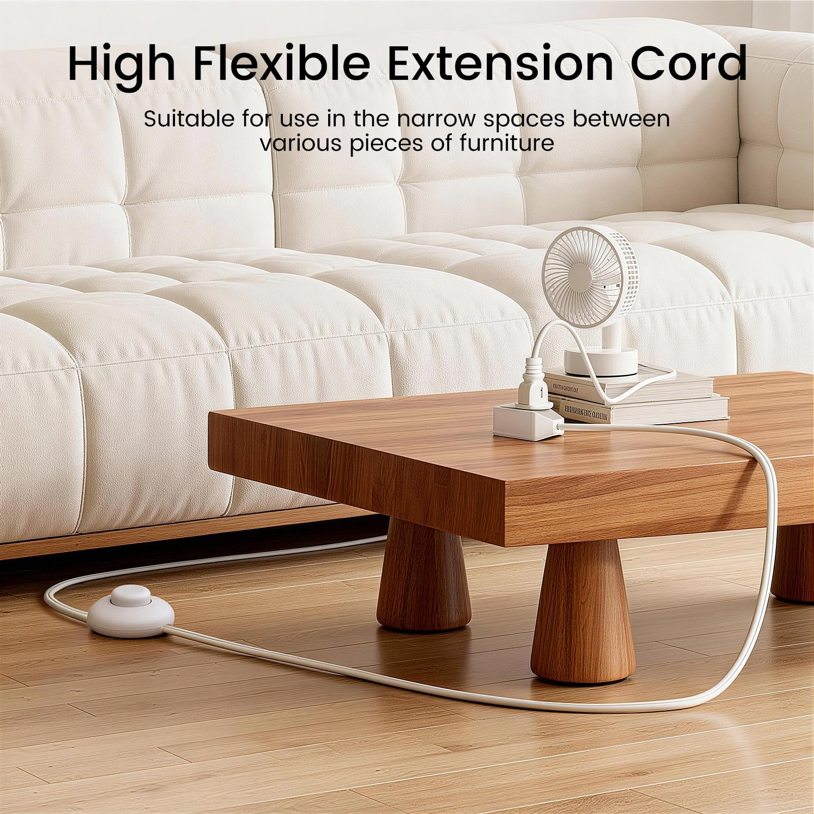 Indoor 16AWG 125V extension cord by oviitech suitable for multiple devices.