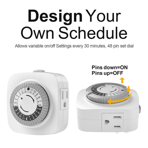 oviitech 2-ground 3-outlet timer in use powering lamps and decorations safely