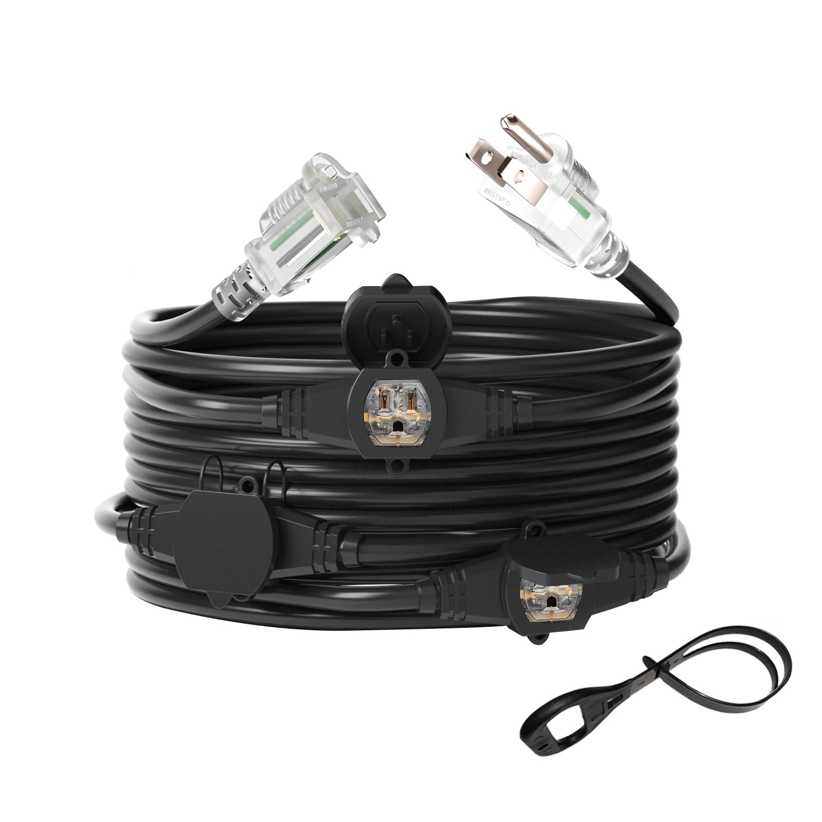 oviitech 25ft extension cord with seven outlets for versatile power distribution