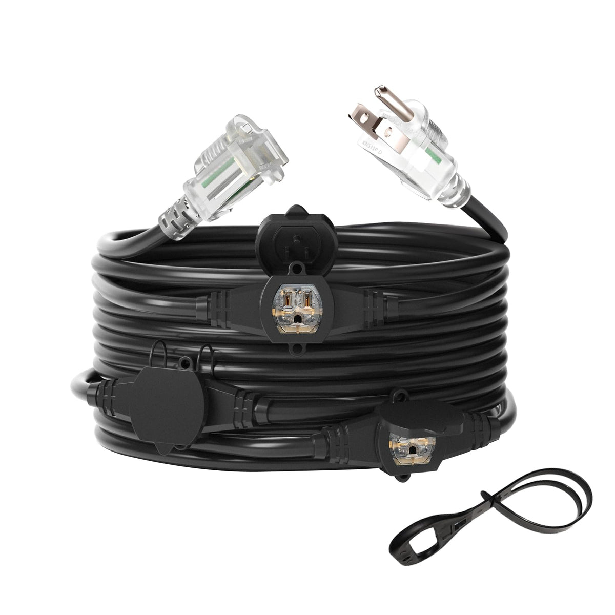 oviitech 25ft extension cord with seven outlets for versatile power distribution