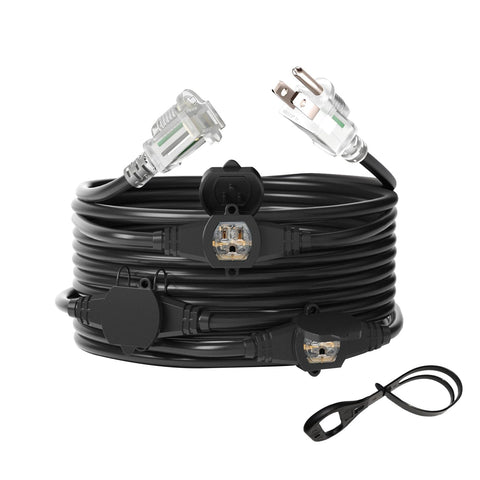 oviitech 25ft extension cord with seven outlets for versatile power distribution
