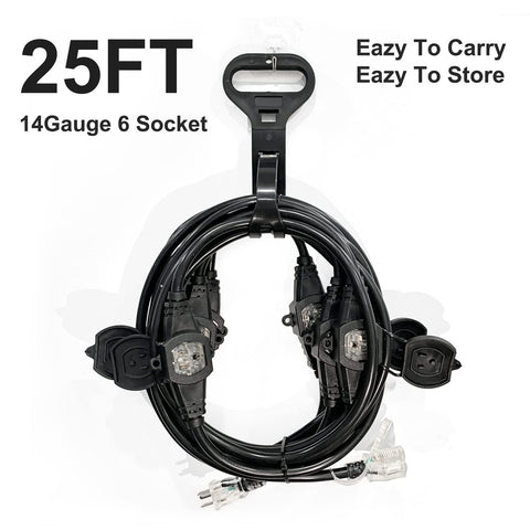 oviitech 25ft extension cord blue indicator lights show active outlets