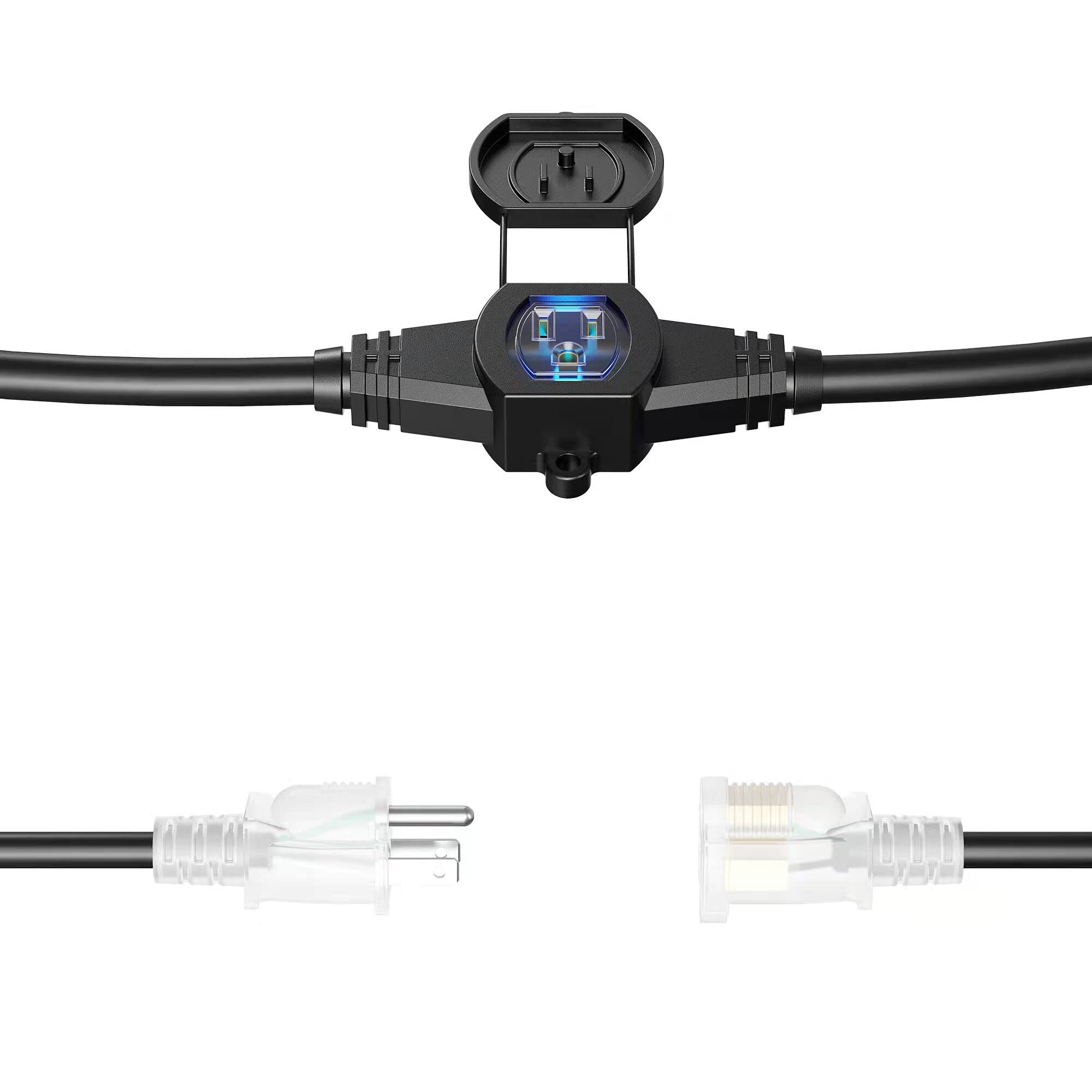 oviitech 25ft extension cord suitable for indoor and outdoor use