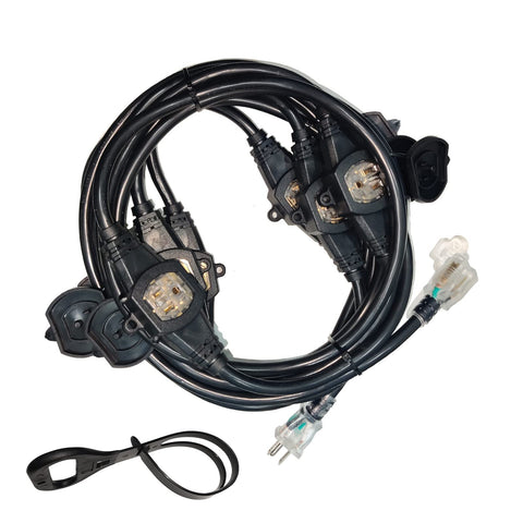 oviitech 25ft extension cord outlet panel with seven outlets for flexible power distribution