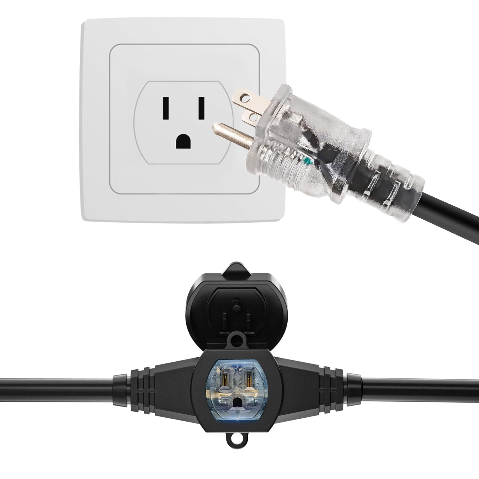 oviitech blue power indicator lights help locate active outlets in low light