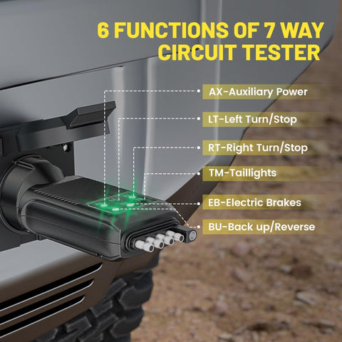 Oyviny 7-pin RV tester with LED indicators for clear function checks.