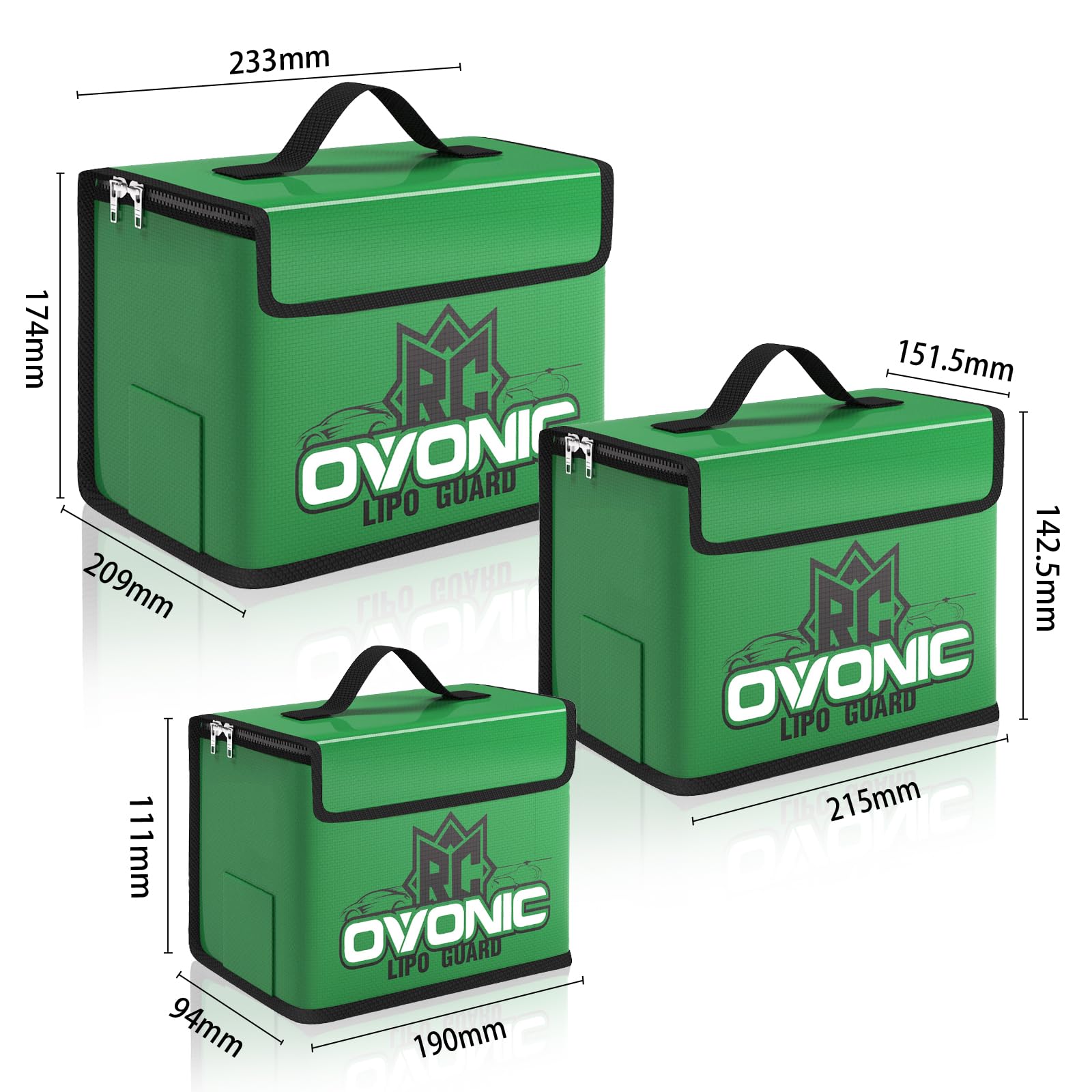 OVONIC lipo safe bag handheld design for easy transport