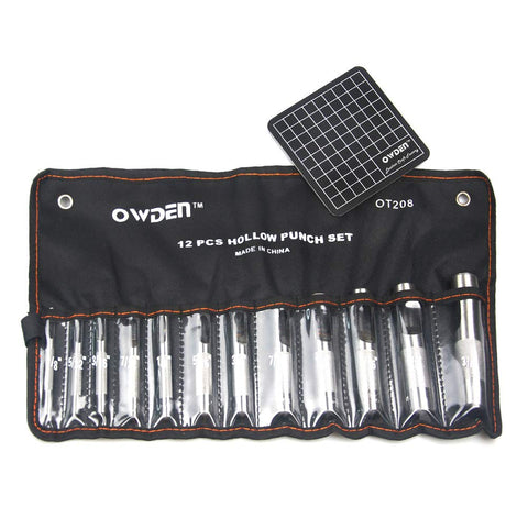 OWDEN 12 piece size chart helps you choose the right punch for precise holes